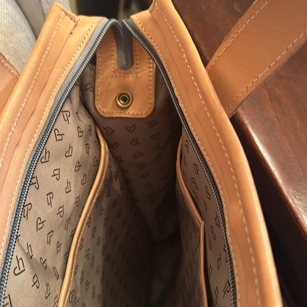Jon Hart Design Tan and Gray Tote Bag - Picture 4 of 6